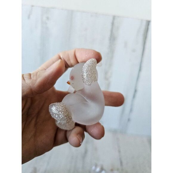 Glass snowman sparkle glitter ornament set Xmas tree - Picture 16 of 16